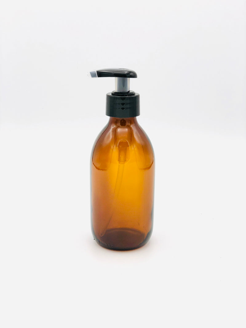Flacon pompe en verre ambré 500ml pour distributeur de savon durable